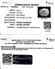 2.80/CT Natural Ceylonese Pukhraj with Govt Lab Certificate (6771)